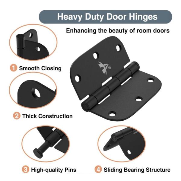 Alanes 3-Pack Silver Door Hinges for Cabinets, Drawers & Furniture – Removable Pin for Easy Installation
