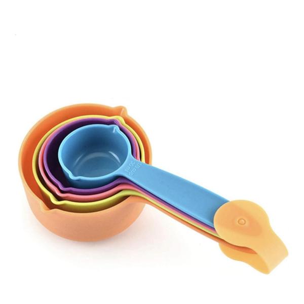 10-Piece Plastic Measuring Cups & Spoons Set – Stackable, Multicolored, BPA-Free for Baking & Cooking