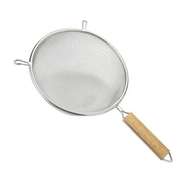 Premium Stainless Steel Fine Mesh Sieve with Wooden Handle – 10cm Diameter