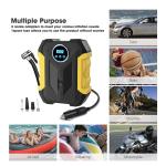 12 V Digital Tire Inflator & LED Light Air Compressor with 2‑Ring Key Holder – Auto Shut‑Off, PSI/BAR Display