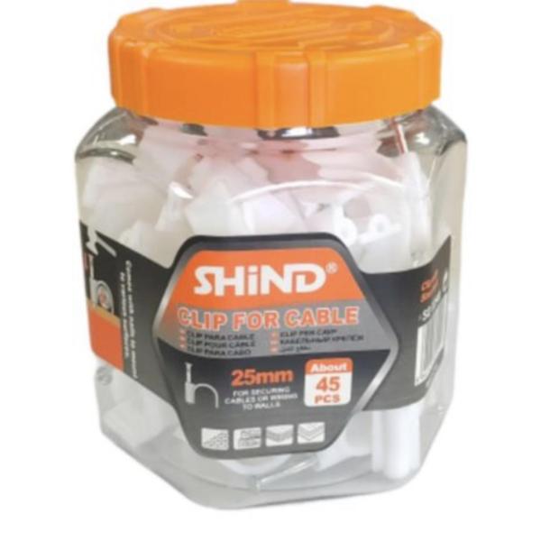Shind 25mm Cable Clips – Heavy-Duty Nail-In Clips for Electrical Cable & Conduit Mounting | Pack of 45