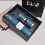500 mL Blue Stainless Steel Vacuum Flask Gift Set with 2 Insulated Cups – Double-Wall Hot & Cold Travel Bottle